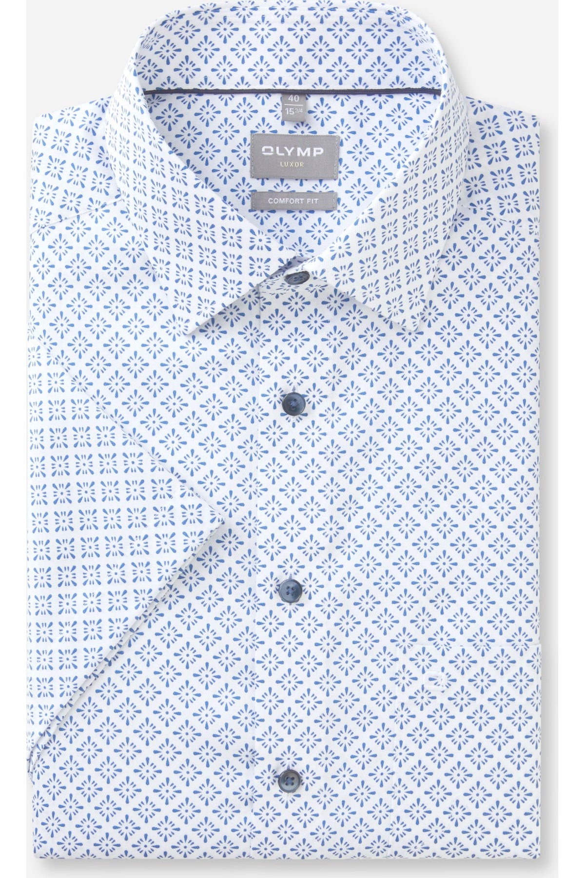 OLYMP Luxor Comfort Fit Hemd weiss, Bedruckt