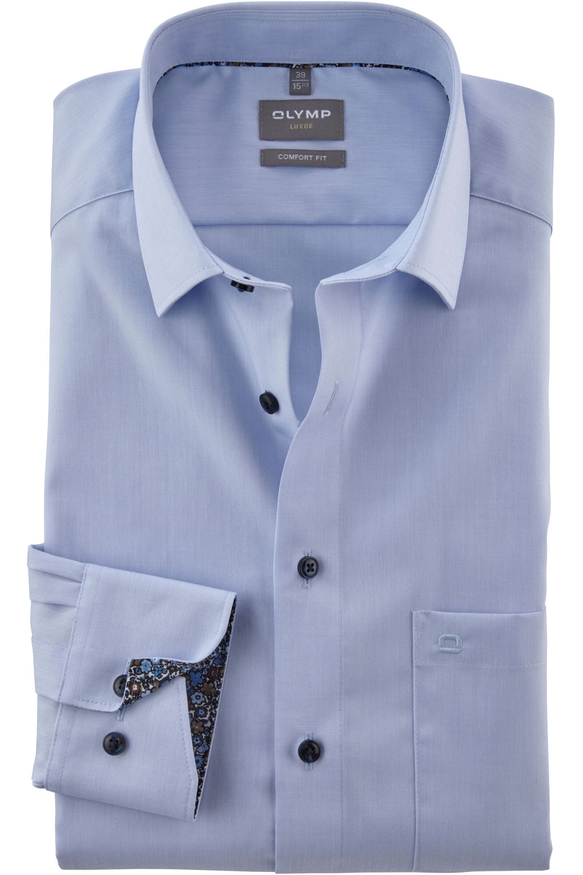 OLYMP Luxor Comfort Fit Hemd bleu, Einfarbig