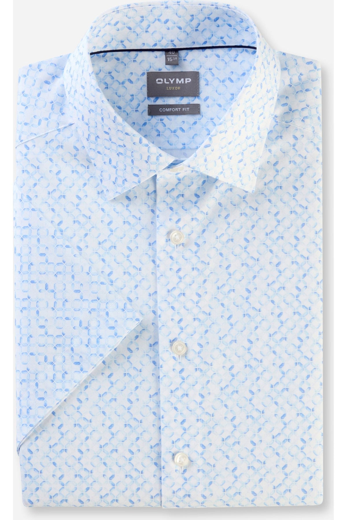 OLYMP Luxor Comfort Fit Hemd bleu, Bedruckt