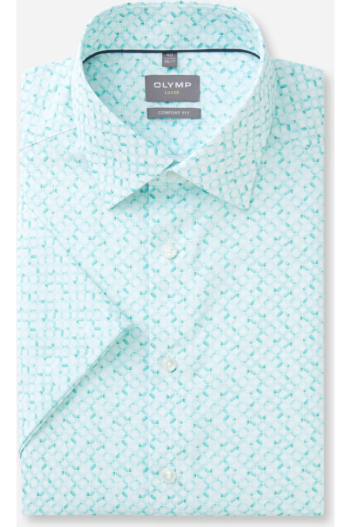 OLYMP Luxor Comfort Fit Hemd mint, Bedruckt