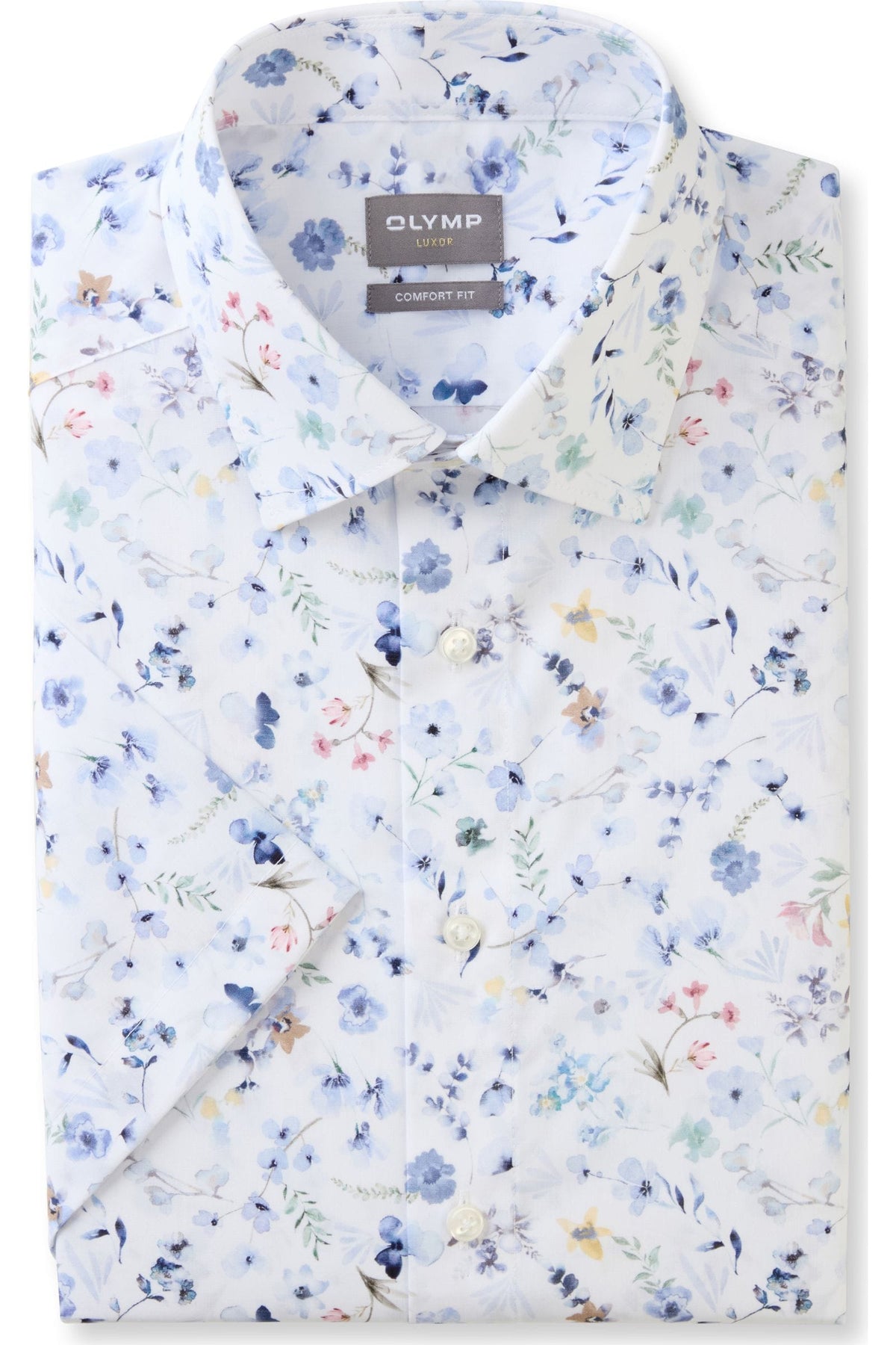 OLYMP Luxor Comfort Fit Hemd weiss, Bedruckt