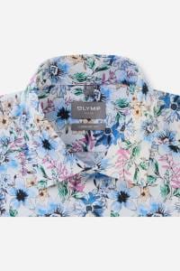 OLYMP Luxor Comfort Fit Hemd blau, Bedruckt