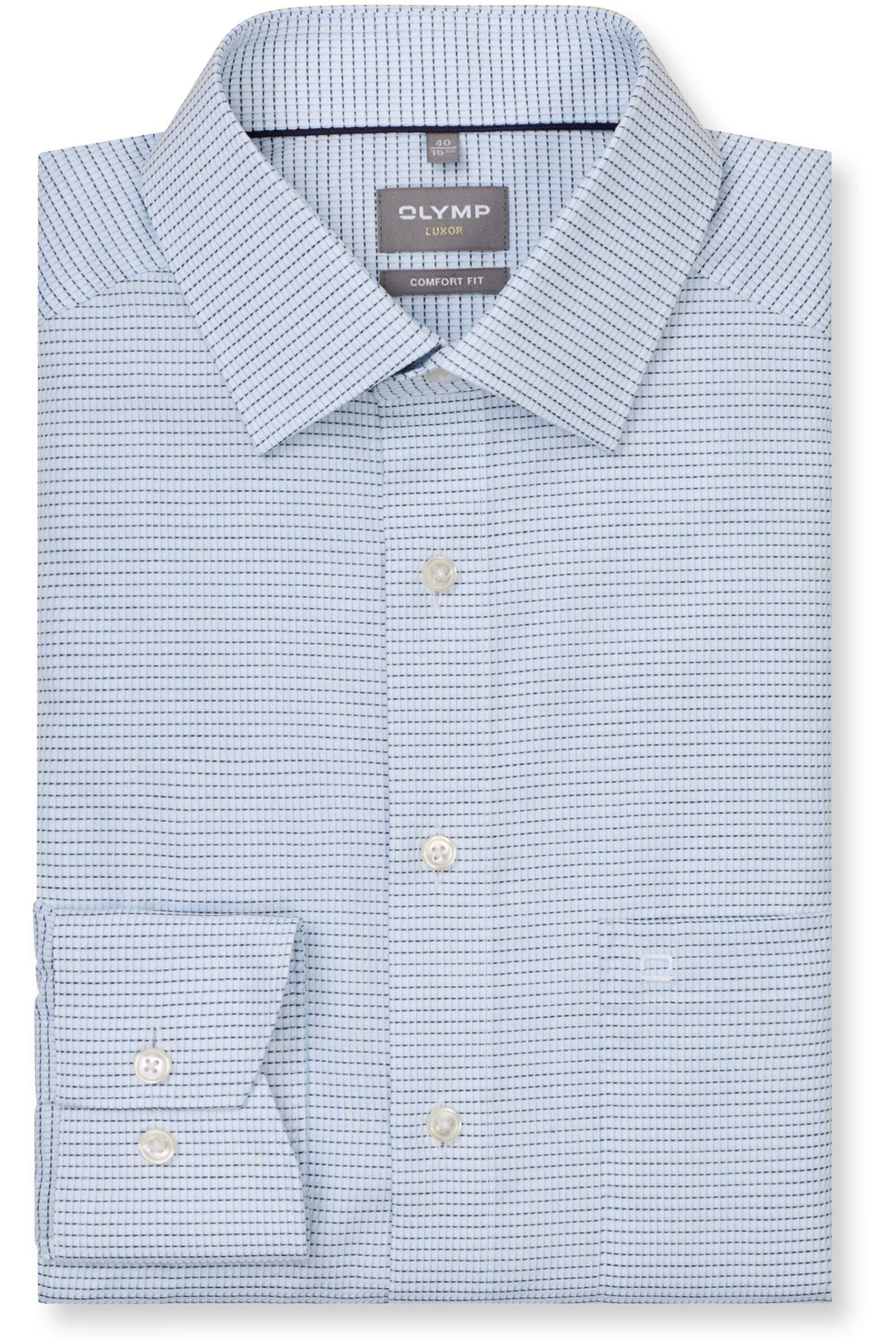 OLYMP Luxor Comfort Fit Hemd bleu, Faux-uni