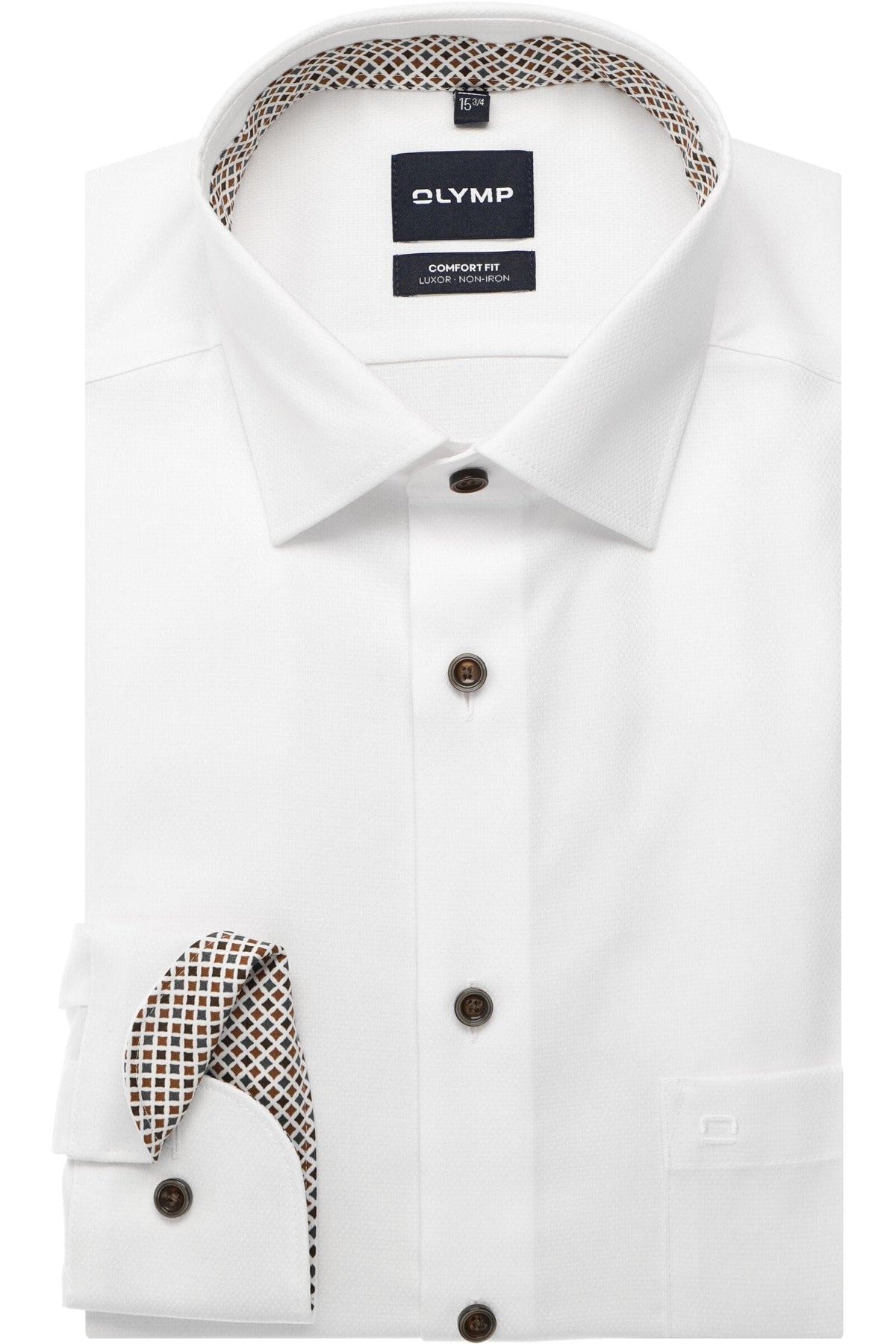 OLYMP Luxor Comfort Fit Hemd weiss, Faux-uni