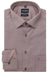OLYMP Luxor Comfort Fit Hemd bordeaux, Faux-uni