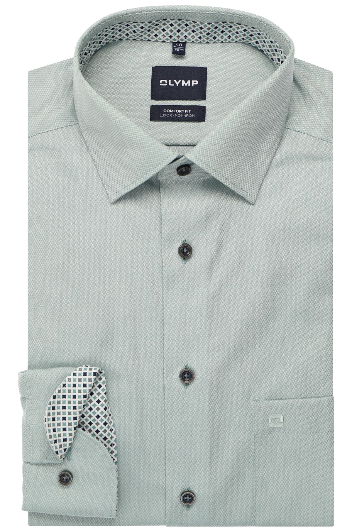 OLYMP Luxor Comfort Fit Hemd grün, Faux-uni