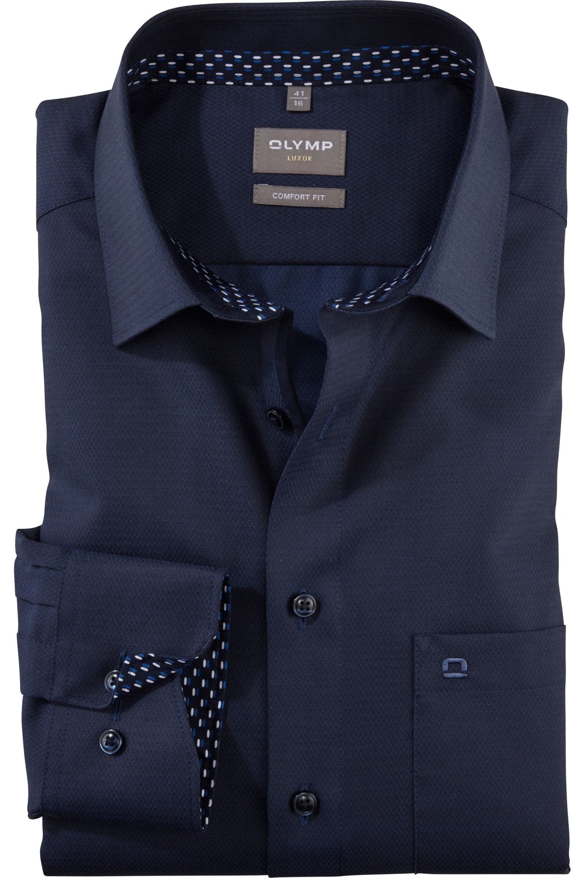 OLYMP Luxor Comfort Fit Hemd nachtblau, Faux-uni