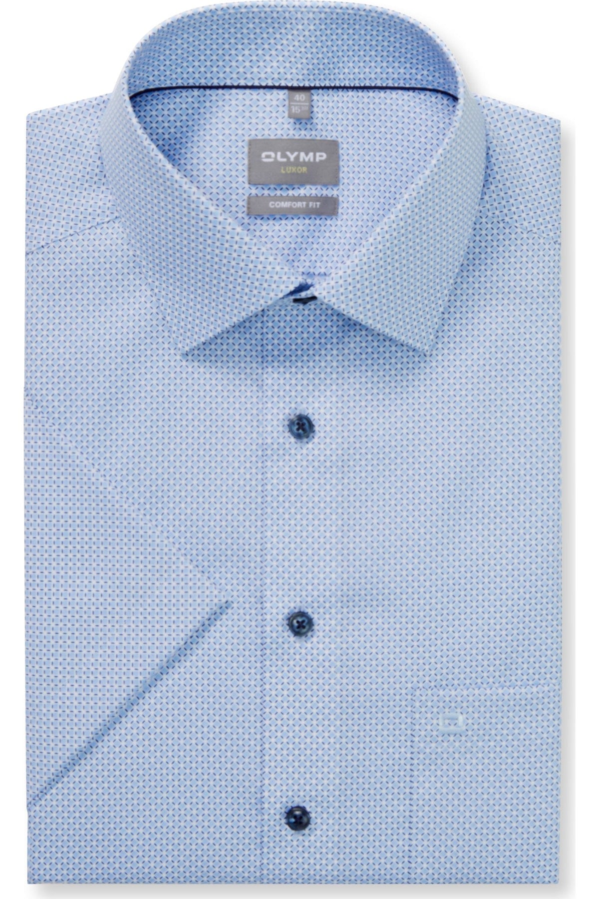 OLYMP Luxor Comfort Fit Hemd bleu, Bedruckt