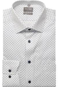 OLYMP Luxor Comfort Fit Hemd weiss, Bedruckt