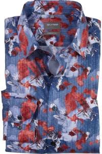 OLYMP Luxor Comfort Fit Hemd rot, Gemustert