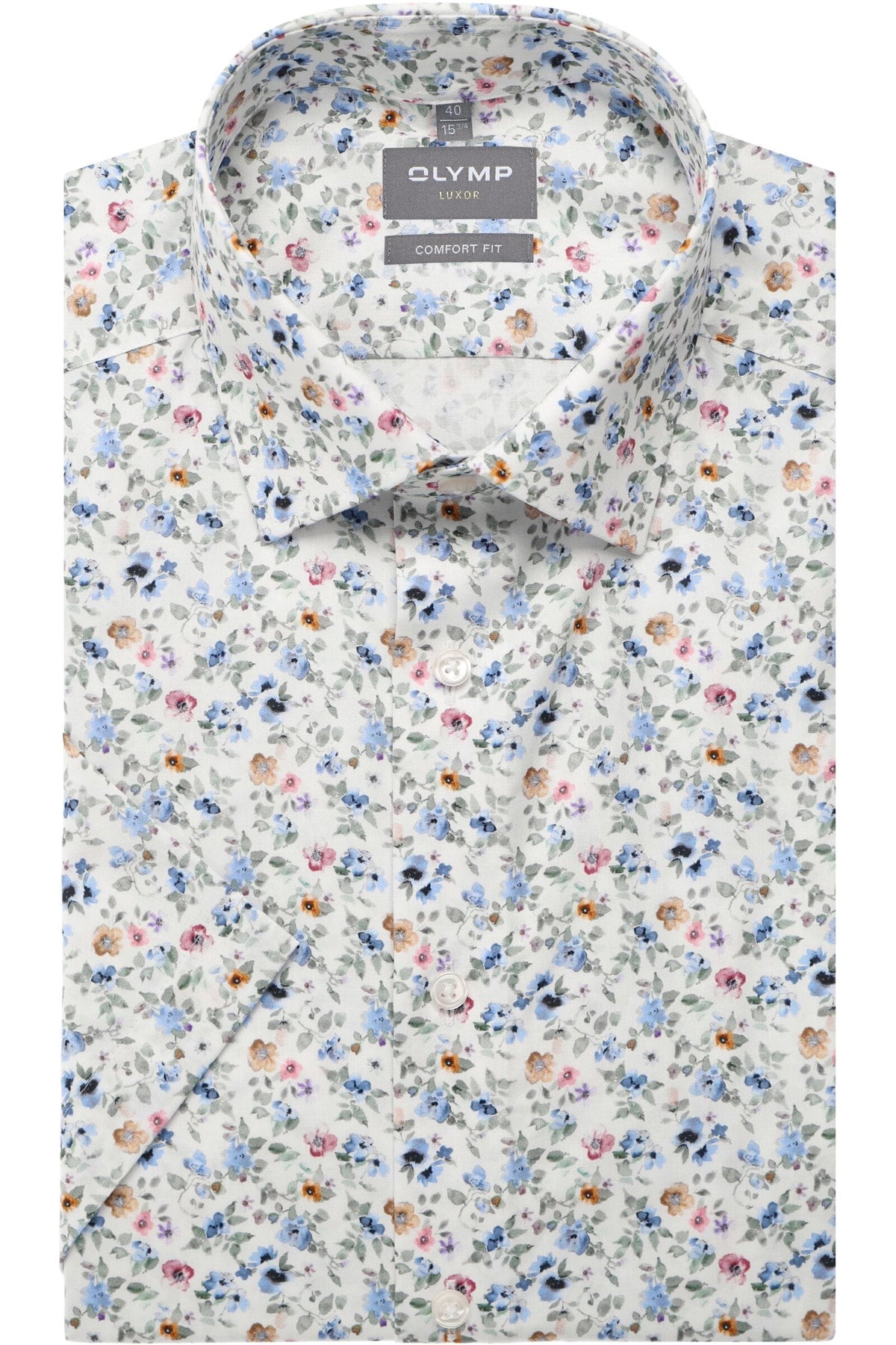 OLYMP Luxor Comfort Fit Hemd weiss, Bedruckt