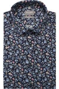 OLYMP Luxor Comfort Fit Hemd marine, Blumen
