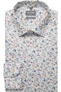 OLYMP Luxor Comfort Fit Hemd weiss, Bedruckt