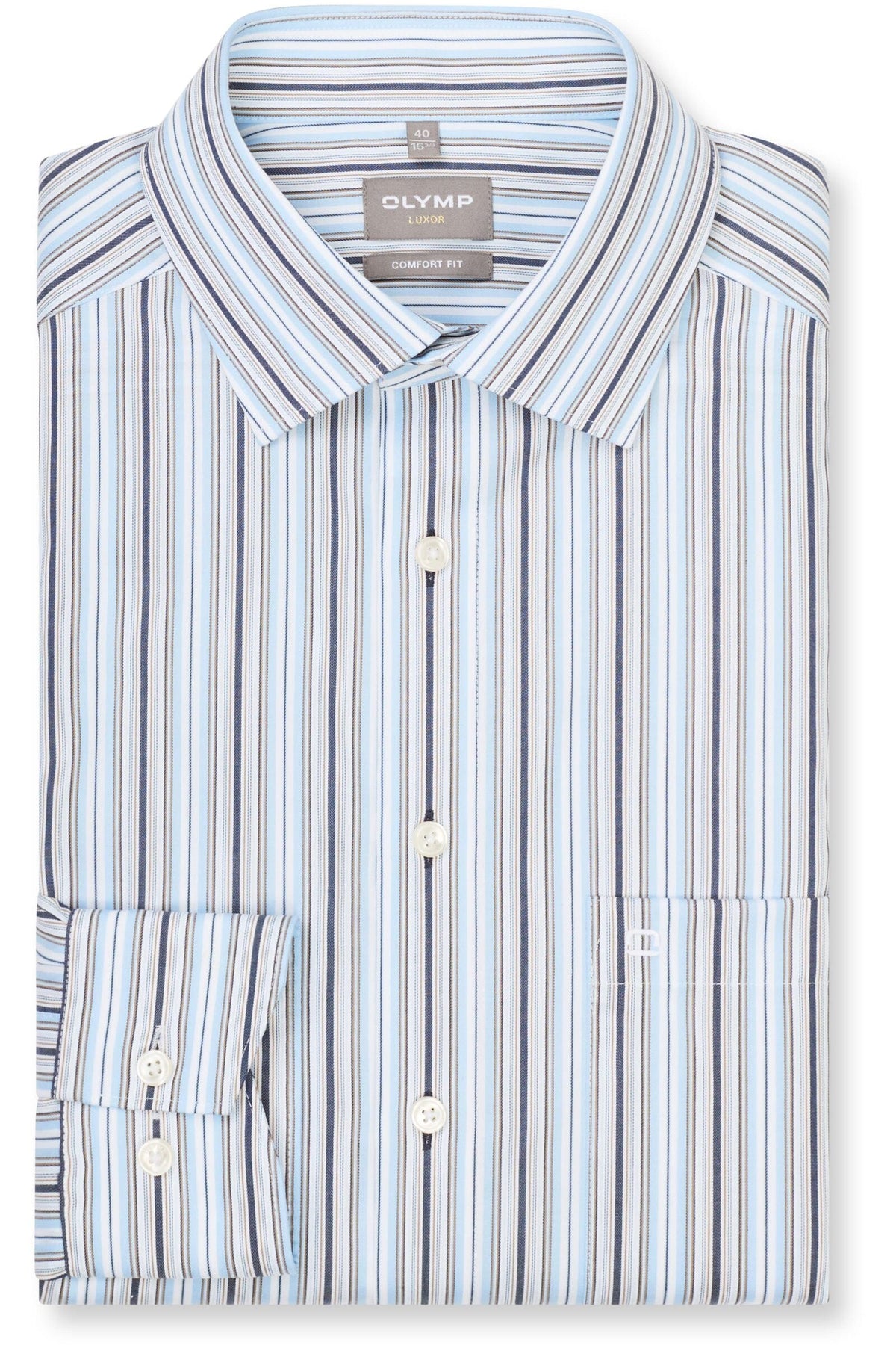 OLYMP Luxor Comfort Fit Hemd blau, Gestreift
