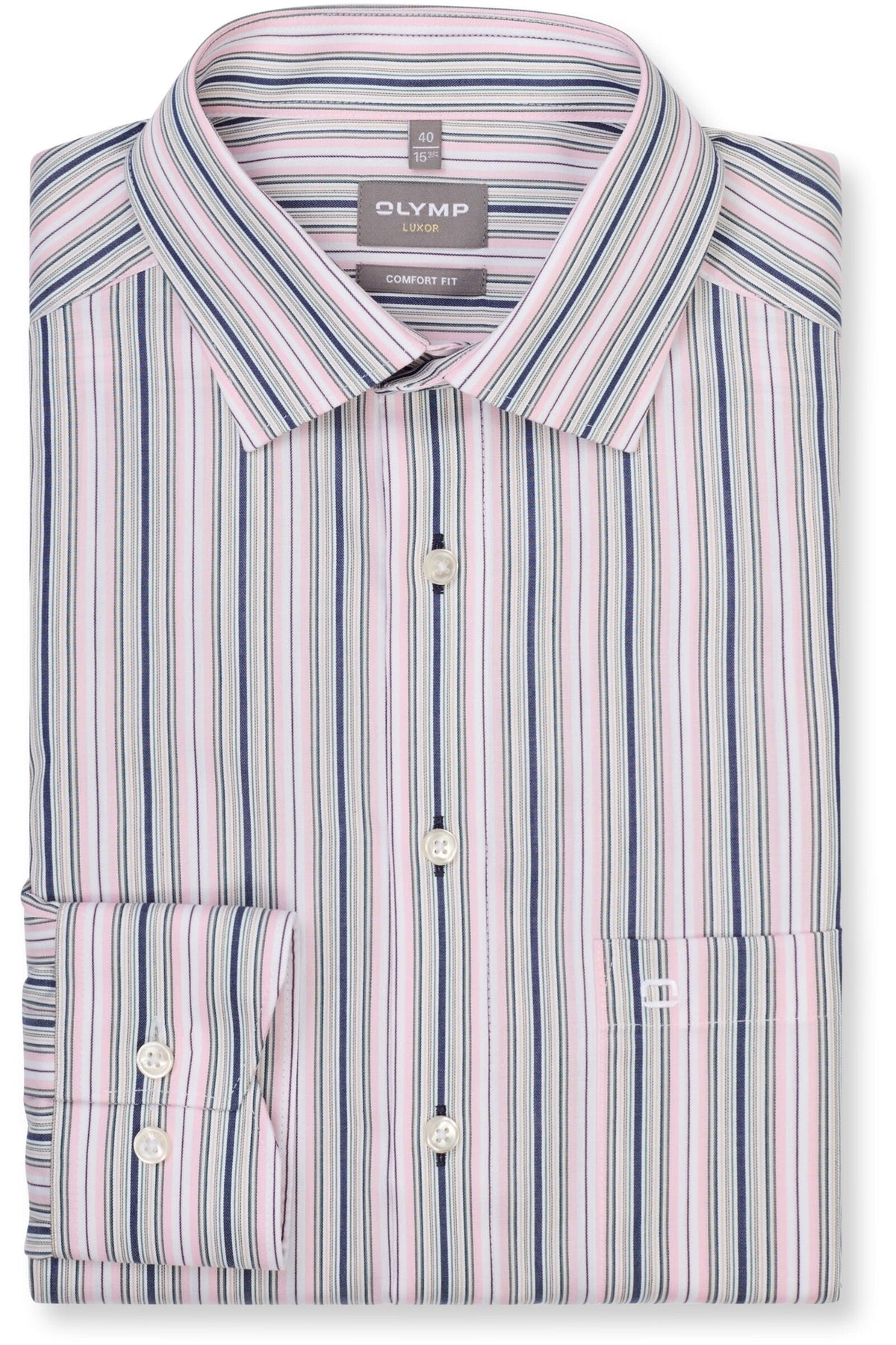 OLYMP Luxor Comfort Fit Hemd hellrose, Gestreift
