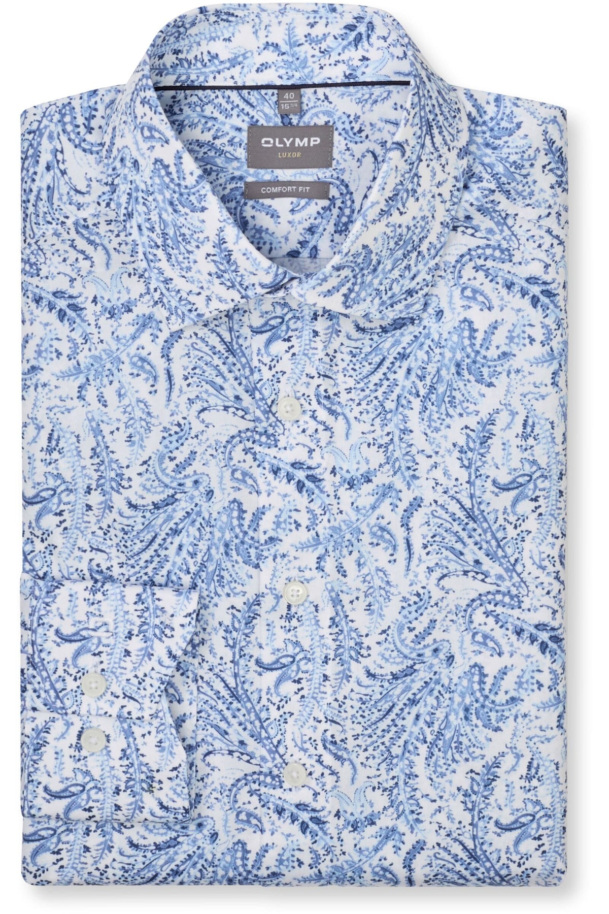 OLYMP Luxor Comfort Fit Hemd bleu, Bedruckt