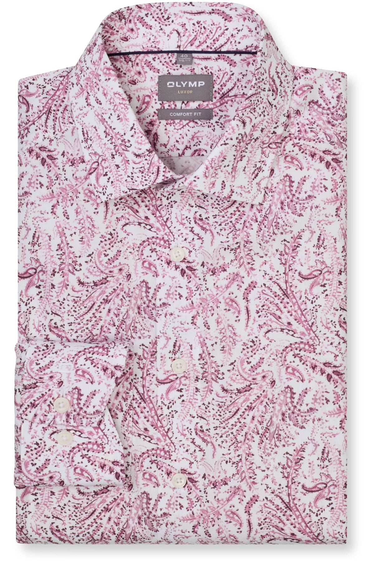 OLYMP Luxor Comfort Fit Hemd mauve, Bedruckt