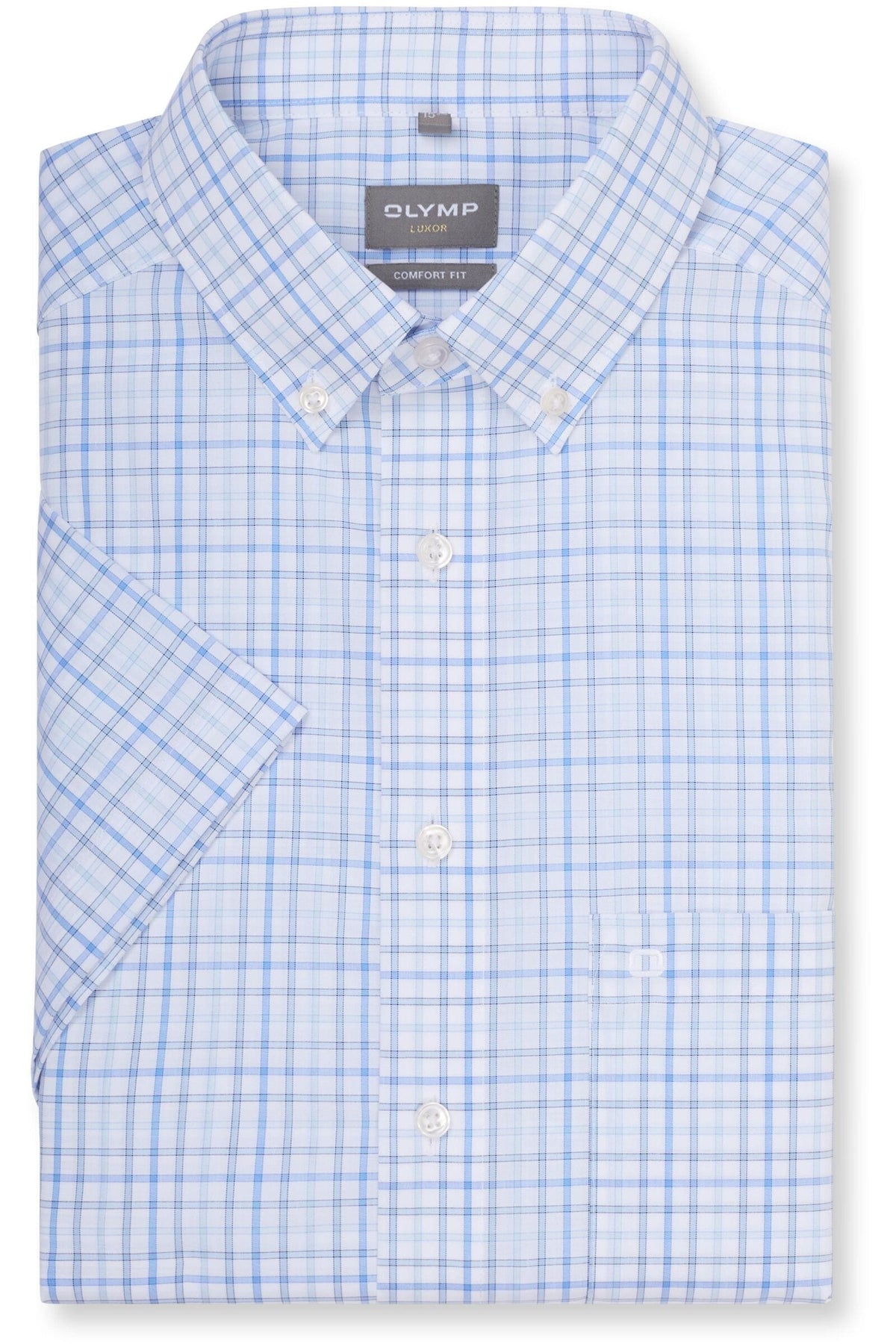 OLYMP Luxor Comfort Fit Hemd bleu, Kariert