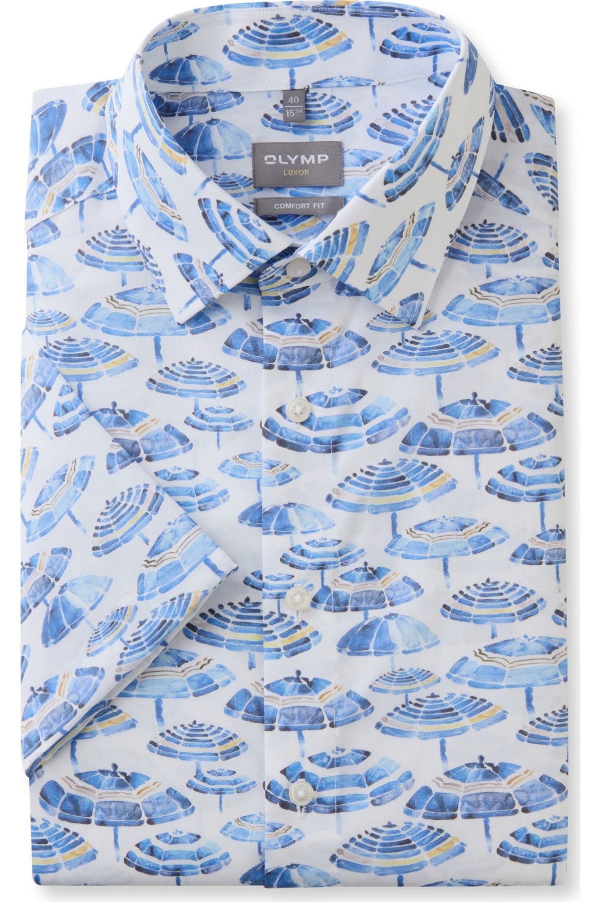 OLYMP Luxor Comfort Fit Hemd blau, Bedruckt
