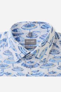 OLYMP Luxor Comfort Fit Hemd blau, Bedruckt