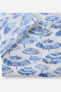 OLYMP Luxor Comfort Fit Hemd blau, Bedruckt