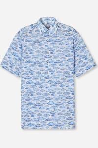 OLYMP Luxor Comfort Fit Hemd blau, Bedruckt