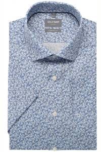 OLYMP Luxor Comfort Fit Hemd blau, Bedruckt