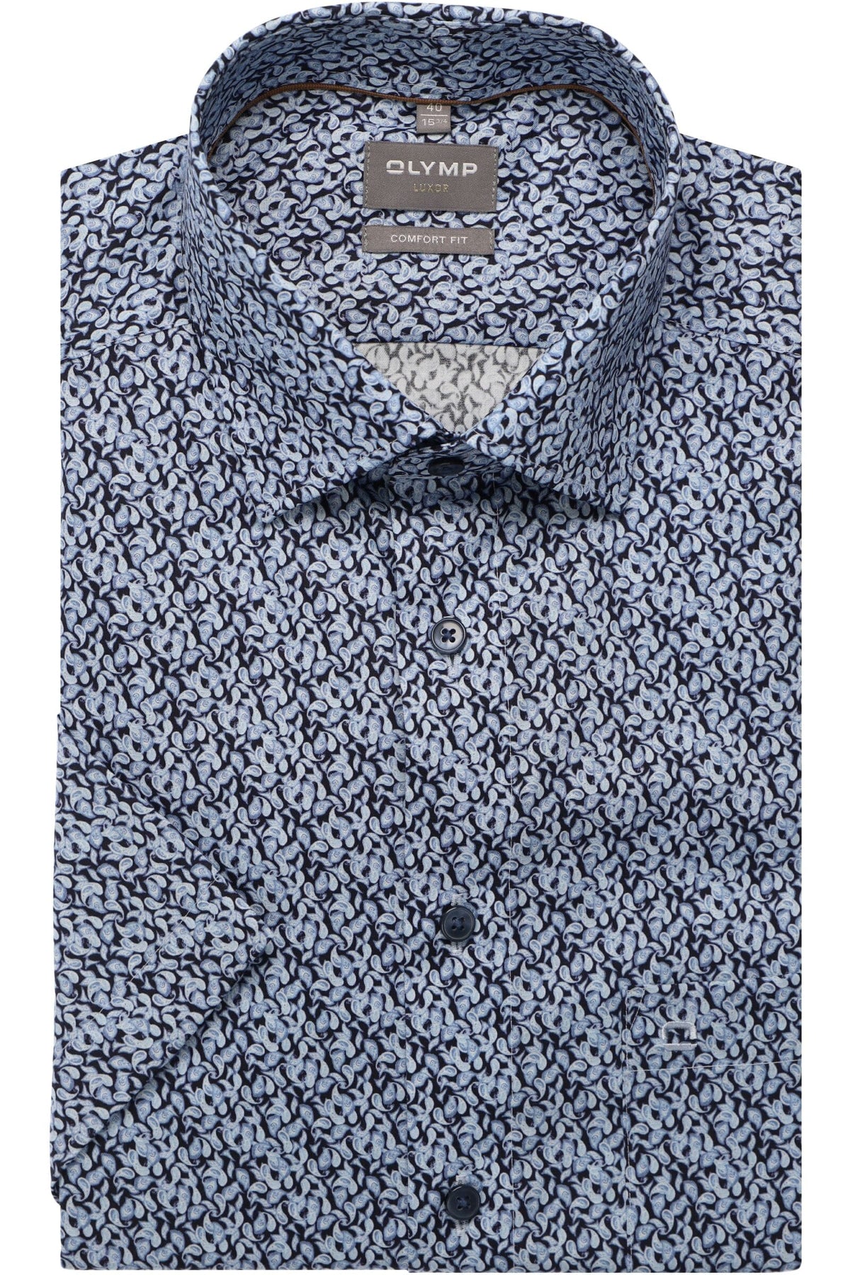 OLYMP Luxor Comfort Fit Hemd marine, Bedruckt