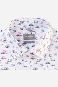 OLYMP Luxor Comfort Fit Hemd weiss, Bedruckt