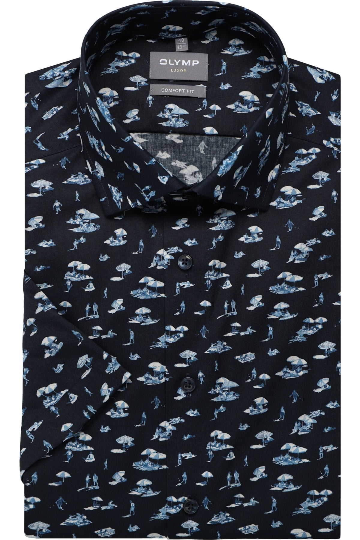 OLYMP Luxor Comfort Fit Hemd marine, Bedruckt
