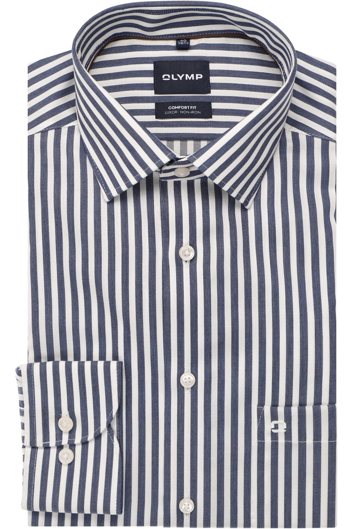 OLYMP Luxor Comfort Fit Hemd marine, Gestreift