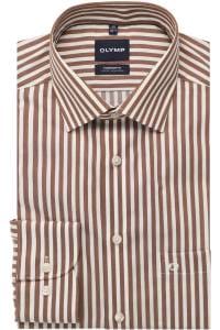 OLYMP Luxor Comfort Fit Hemd nougat, Gestreift