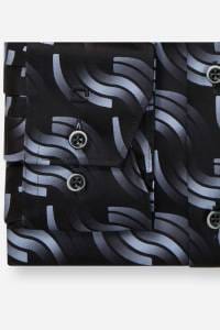 OLYMP Luxor Comfort Fit Hemd schwarz, Bedruckt