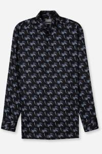 OLYMP Luxor Comfort Fit Hemd schwarz, Bedruckt