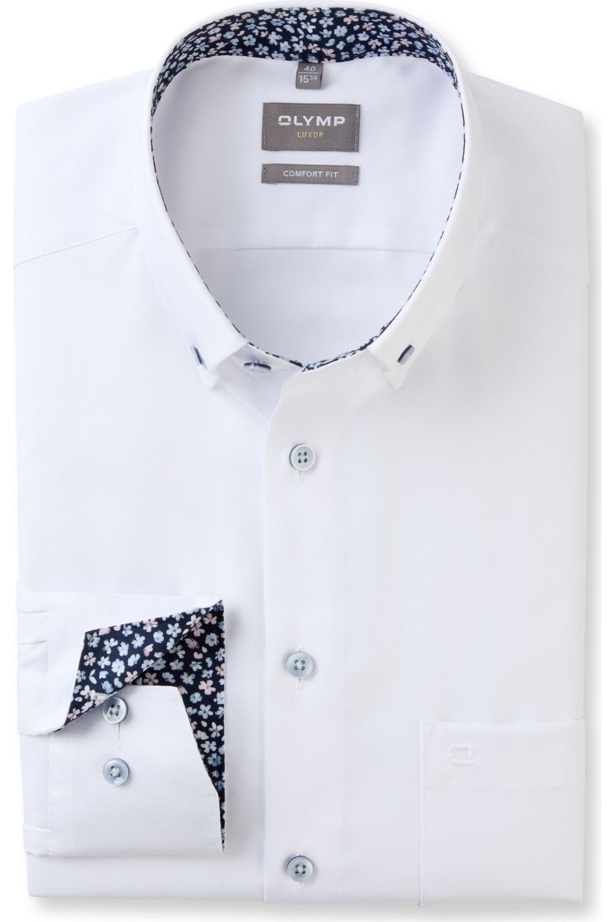 OLYMP Luxor Comfort Fit Hemd weiss, Einfarbig