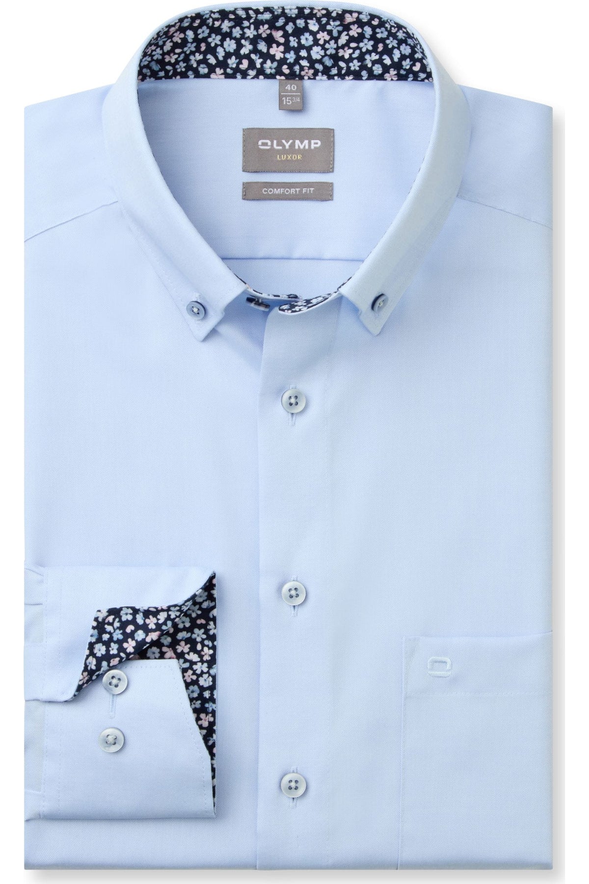 OLYMP Luxor Comfort Fit Hemd hellblau, Einfarbig