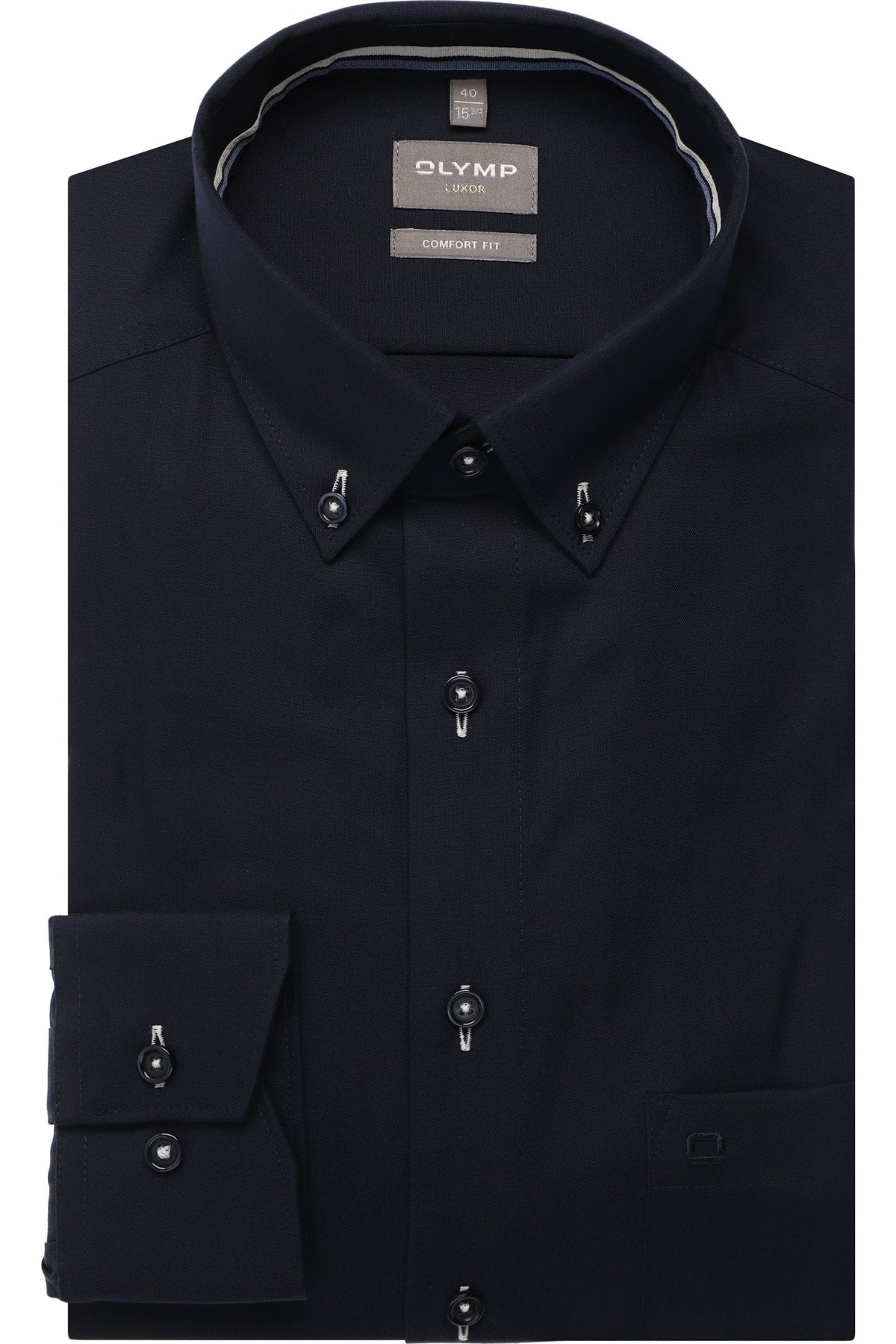 OLYMP Luxor Comfort Fit Hemd marine, Strukturiert