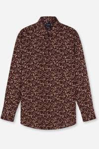OLYMP Luxor Comfort Fit Hemd bordeaux, Bedruckt
