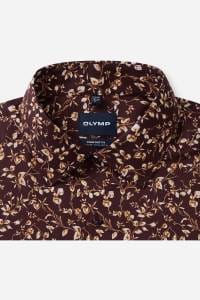 OLYMP Luxor Comfort Fit Hemd bordeaux, Bedruckt