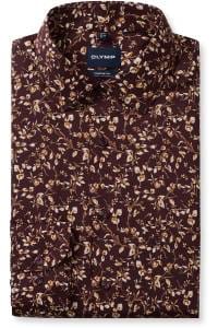 OLYMP Luxor Comfort Fit Hemd bordeaux, Bedruckt