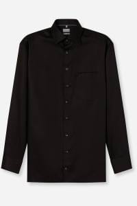 OLYMP Luxor Comfort Fit Hemd schwarz, Jacquardmuster