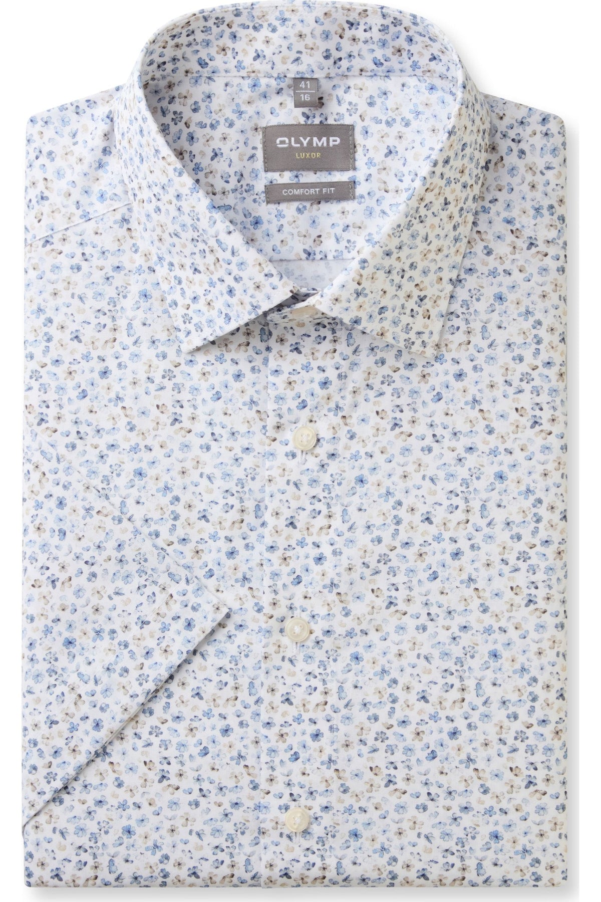 OLYMP Luxor Comfort Fit Hemd weiss, Bedruckt