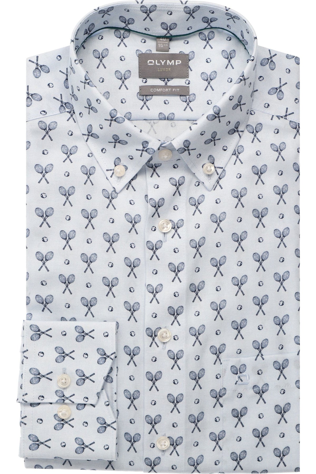 OLYMP Luxor Comfort Fit Hemd bleu, Bedruckt