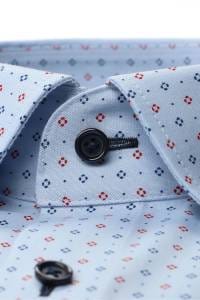OLYMP Luxor Comfort Fit Hemd bleu, Bedruckt