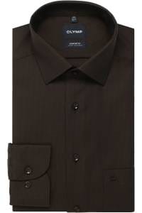 OLYMP Luxor Comfort Fit Hemd schwarzbraun, Faux-uni
