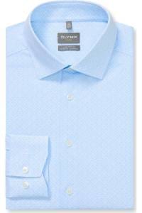 OLYMP Luxor Performance Climate Control Comfort Fit Hemd blau, Bedruckt