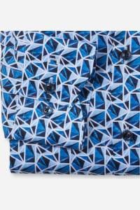OLYMP Luxor Comfort Fit Hemd bleu, Bedruckt