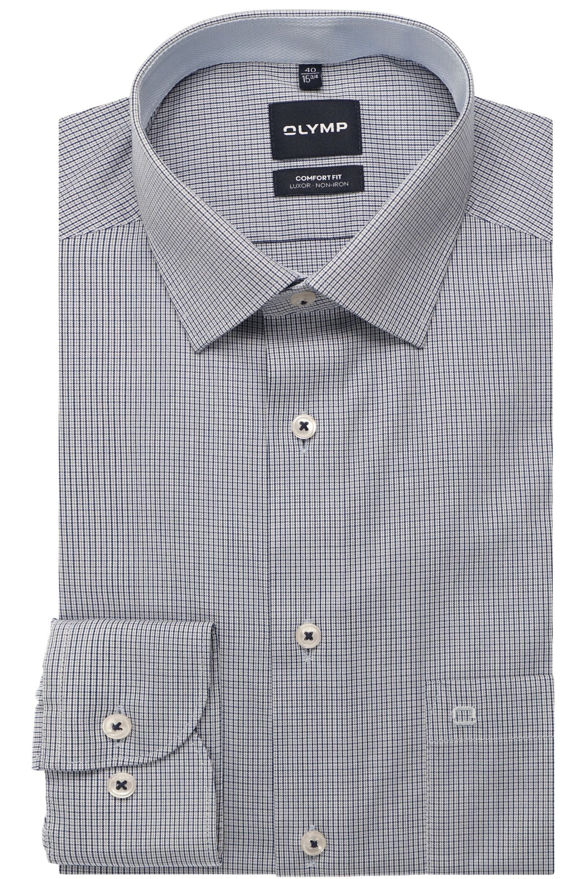 OLYMP Luxor Comfort Fit Hemd marine, Kariert