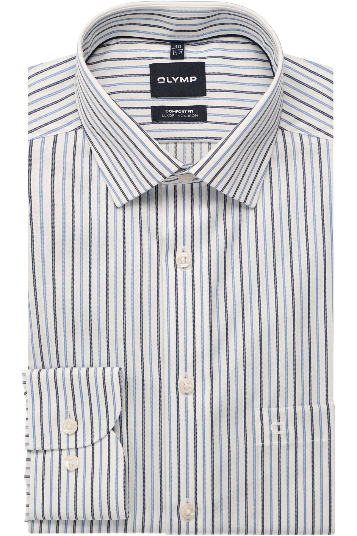 OLYMP Luxor Comfort Fit Hemd bleu, Gestreift