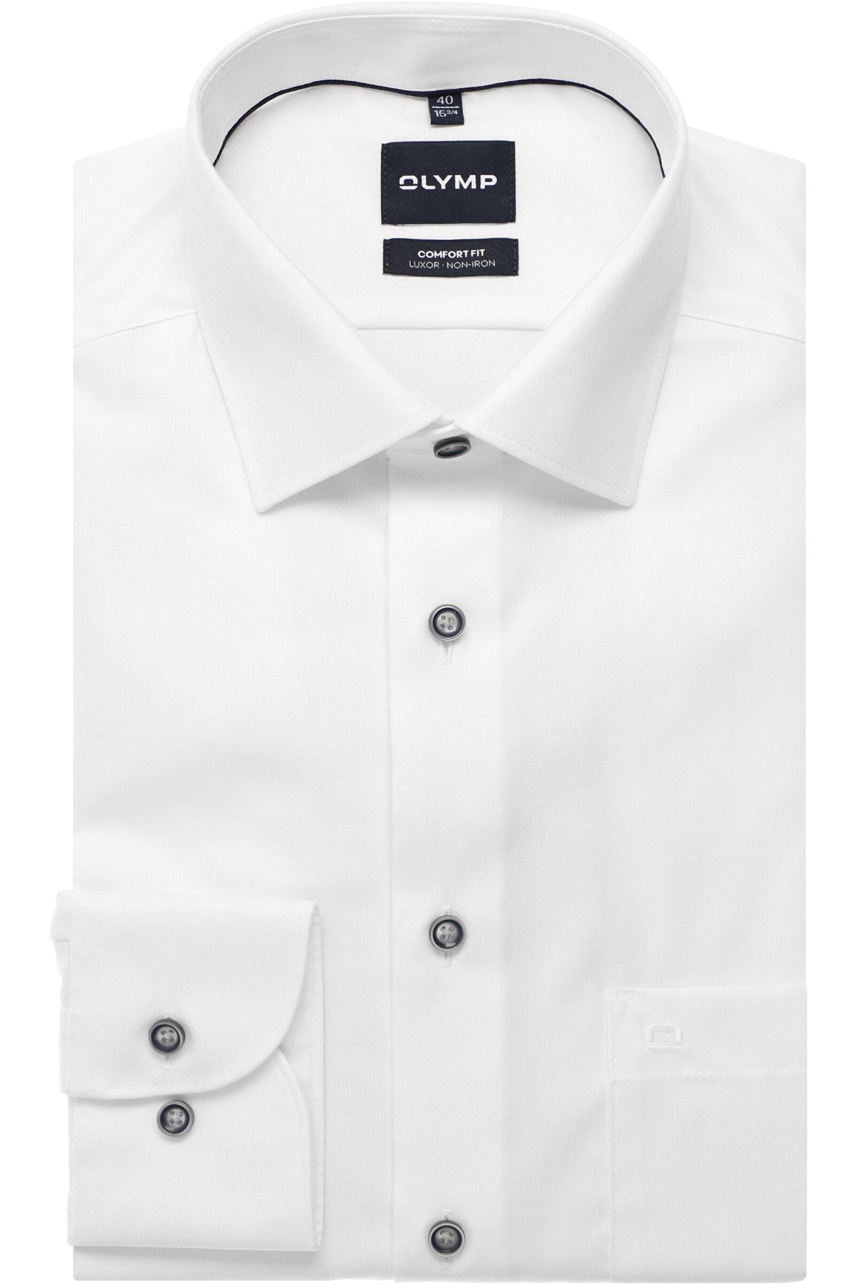 OLYMP Luxor Comfort Fit Hemd weiss, Faux-uni